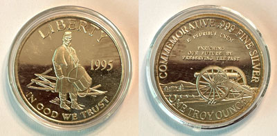 civil war drummer one ounce 999 fine silver round