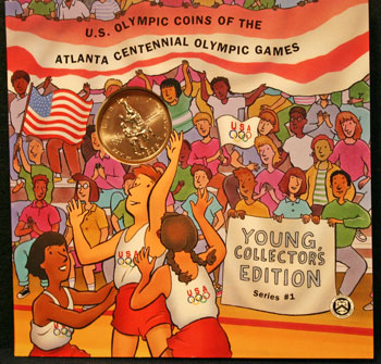 Young Collectors Edition Coin Sets 1996 Atlanta Olympics Basketball coin package front