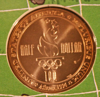 Young Collectors Edition Coin Sets 1996 Atlanta Olympics Soccer clad half dollar reverse