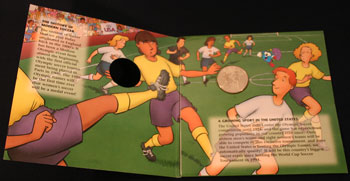 Young Collectors Edition Coin Sets 1996 Atlanta Olympics Soccer coin package cover art inside