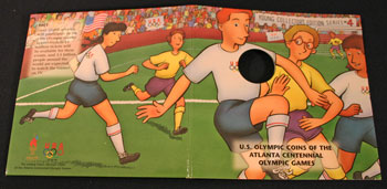 Young Collectors Edition Coin Sets 1996 Atlanta Olympics Soccer coin package cover art outside