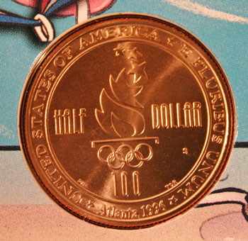 Young Collectors Edition Coin Sets 1996 Atlanta Olympics Swimming clad half dollar reverse