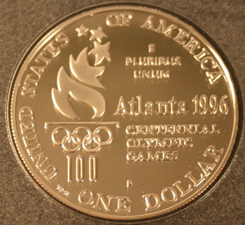 1996 Prestige Set commemorative dollar reverse