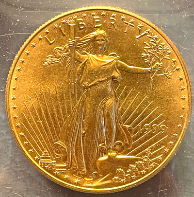 1999 American Gold Eagle 50 Dollar Coin obverse 1999 American Gold Eagle 50 Dollar Coin obverse
