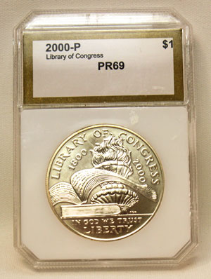 2000 Library of Congress Commemorative Silver Dollar Coin