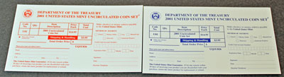 2001 Mint Set reorder forms front