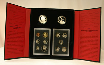 2005 American Legacy Collection Proof Coins Set package open