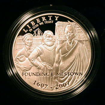 2007 American Legacy Collection Proof Coins Set Jamestown dollar obverse