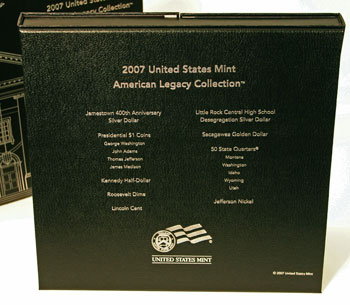 2007 American Legacy Collection Proof Coins Set inside box back