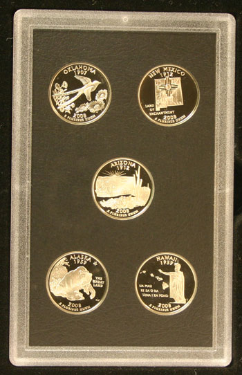 2008 American Legacy Proof Coins Set state quarters reverse