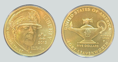 2013 Five-Star Generals Commemorative Gold Five-Dollar Coin obverse and reverse 2013 Five-Star Generals Commemorative Gold Five-Dollar Coin obverse and reverse