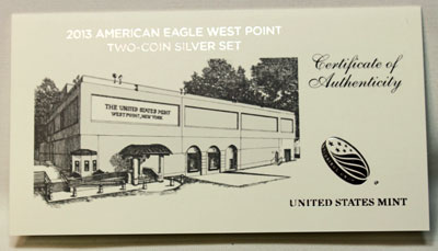 2013 American Eagle West Point Two-Coin Silver Set Certificate of Authenticity