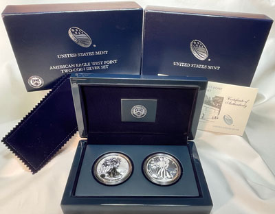 2013 West Point American Silver Eagles two-coin set 75th anniversary