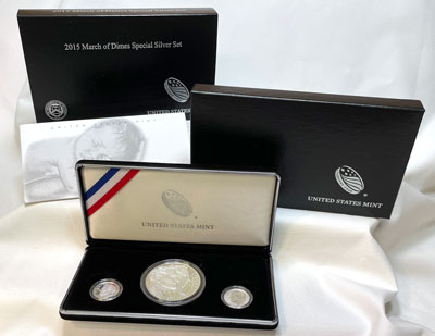 2015 March of Dimes Special Silver Set three coins