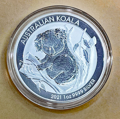 2021 Australian Koala Silver Dollar Coin reverse