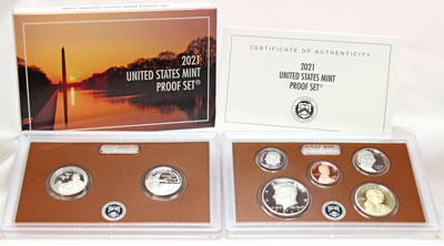 2021 US Mint Proof Set seven coins