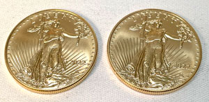 2022 American Gold Eagle one ounce coins obverse