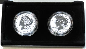 2023 Morgan and Peace Dollar Reverse Proof Two-Coin Set obverse