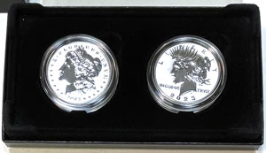 2023 Morgan and Peace Dollar Reverse Proof Two-Coin Set obverse 2023 Morgan and Peace Dollar Reverse Proof Two-Coin Set obverse