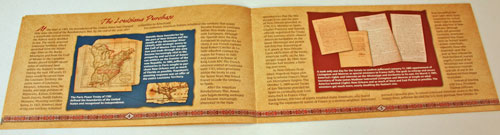 Lewis and Clark Coin and Currency Set Louisiana Purchase Booklet pages 4 and 5 Lewis and Clark Coin and Currency Set Louisiana Purchase Booklet pages 4 and 5