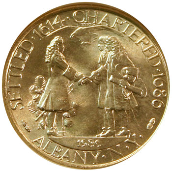 1936 Albany New York commemorative silver half dollar obverse