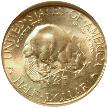 1936 Albany New York commemorative silver half dollar reverse