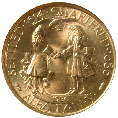 Albany New York Charter half dollar commemorative coin obverse Albany New York Charter half dollar commemorative coin obverse