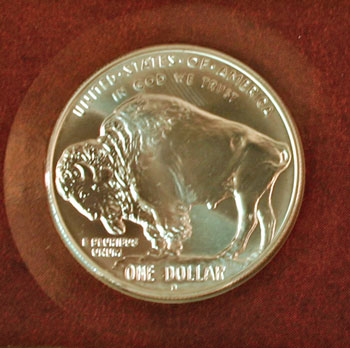 American Buffalo Commemorative Silver Dollar reverse