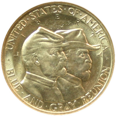 Battle of Gettysburg Anniversary half dollar commemorative coin obverse