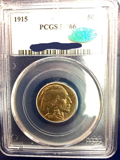 1915 Buffalo Indian Head Nickel PCGS PR-66