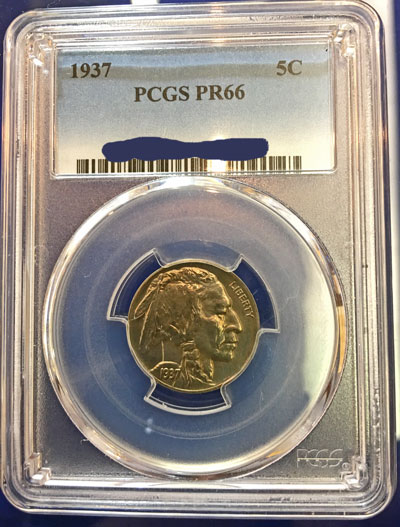 1937 Buffalo Indian Head Nickel PCGS PR-66