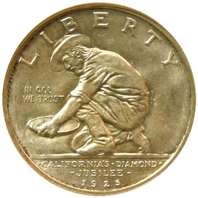 California Diamond Jubilee Half Dollar Obverse California Diamond Jubilee Half Dollar Obverse