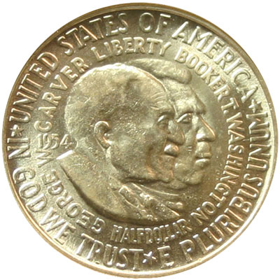Carver Washington Commemorative half dollar obverse Carver Washington Commemorative half dollar obverse