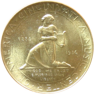 Cincinnati Music Center half dollar commemorative coin reverse