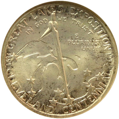 Cleveland Centennial half dollar commemorative coin reverse