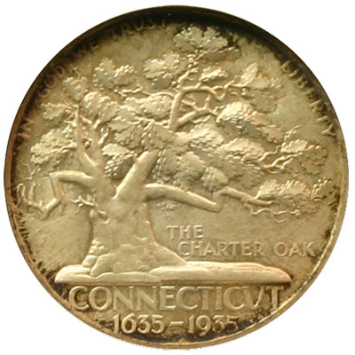 Connecticut Tercentenary Half Dollar commemorative coin reverse
