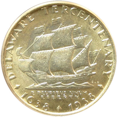 Delaware Tercentenary half dollar commemorative coin reverse Delaware Tercentenary half dollar commemorative coin reverse