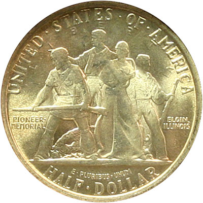 Elgin Illinois Centennial half dollar commemorative coin reverse