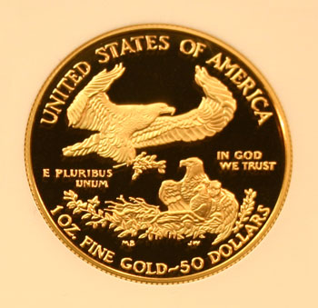 1995 Gold Eagle 50 Dollar Coin reverse
