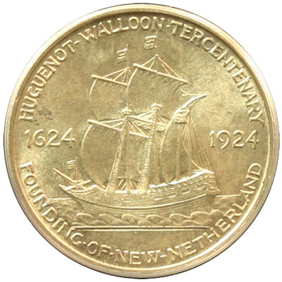 Huguenot-Walloon Tercentenary Half Dollar Coin reverse