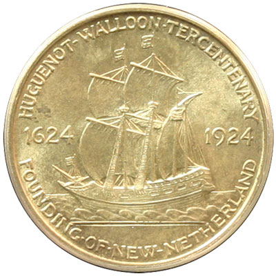Huguenot-Walloon Tercentenary Half Dollar Coin reverse Huguenot-Walloon Tercentenary Half Dollar Coin reverse