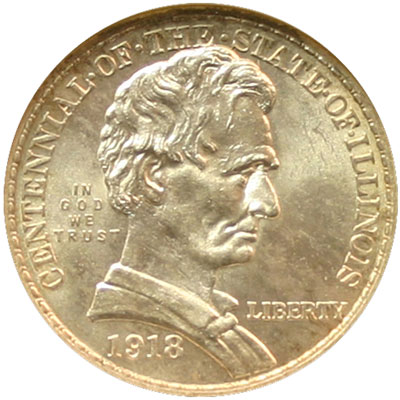 Illinois Centennial Half Dollar obverse Illinois Centennial Half Dollar obverse