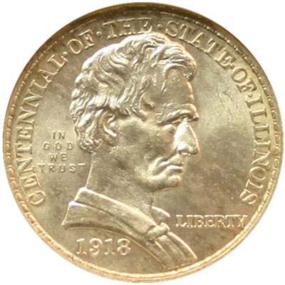 Illinois Centennial Half Dollar obverse