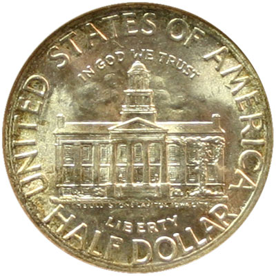 Iowa Centennial half dollar commemorative coin obverse