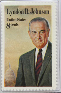 Lyndon B. Johnson eight-cent stamp