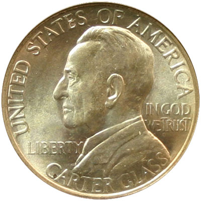 Lynchburg Virginia Sesquicentennial half dollar commemorative coin obverse