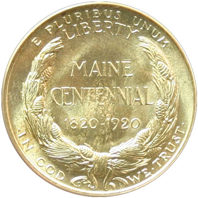Maine Centennial Half Dollar reverse