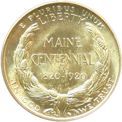 Maine Centennial Half Dollar reverse Maine Centennial Half Dollar reverse