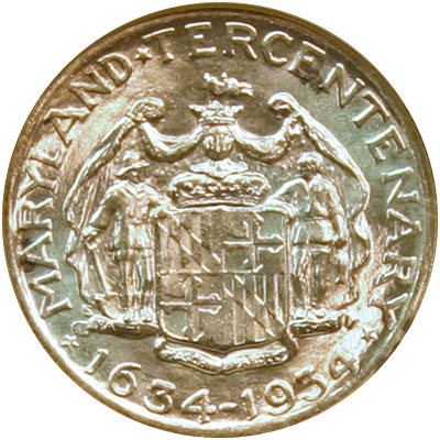 Maryland Tercentenary half dollar commemorative coin reverse