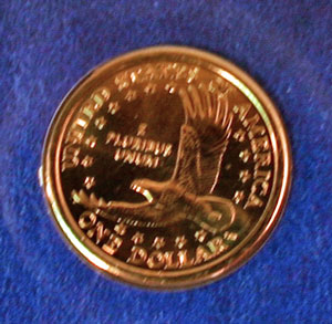 Millennium Coin and Currency Sacagawea dollar reverse